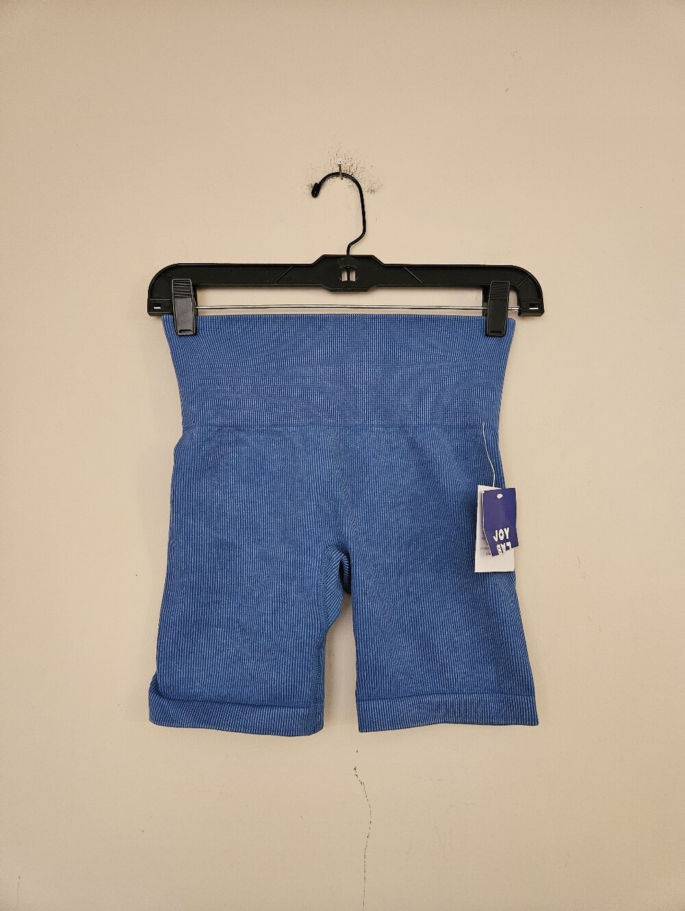 JoyLab Ribbed High-Rise Bike Shorts - Blue, Size XS
